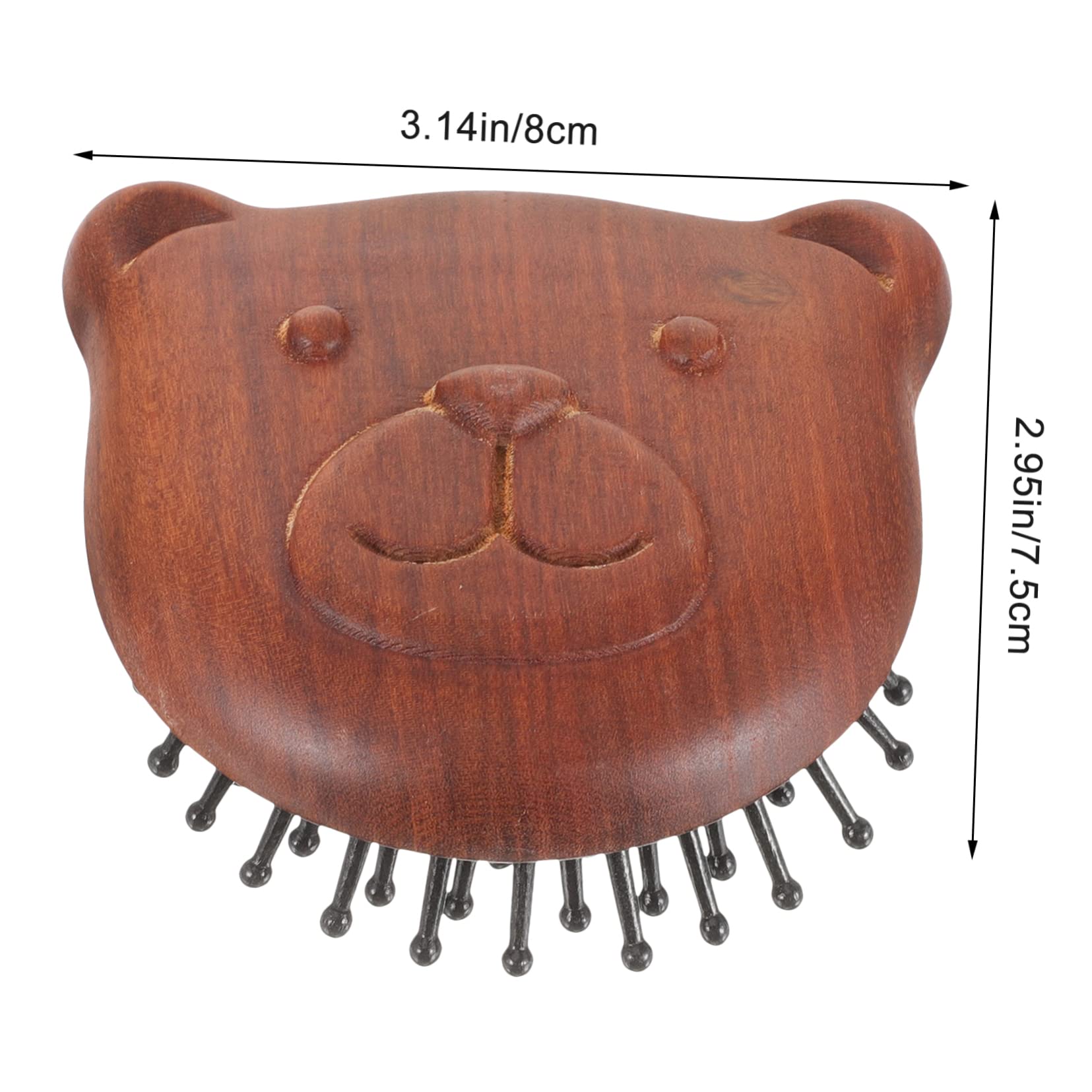 HOLIDYOYO Bear Massage Comb Hair Comb for Scalp Massage Shampoo Scrubber Scalp Brush Wooden Hair Oil