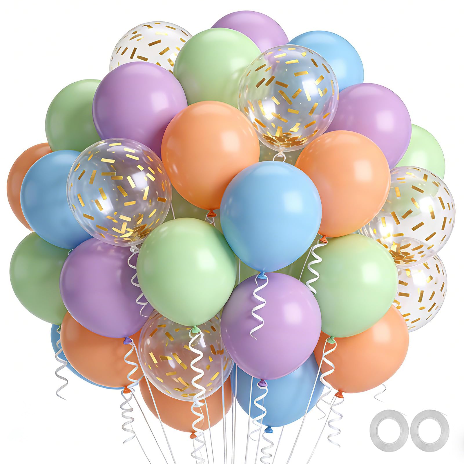 JasGood Luftballons Geburtstags 60 Stück Helium Ballons für Geburtstagsdeko Hochzeit Taufe Abschluss Party Deko Babyparty Jugendweihe Verlobung,12Zoll