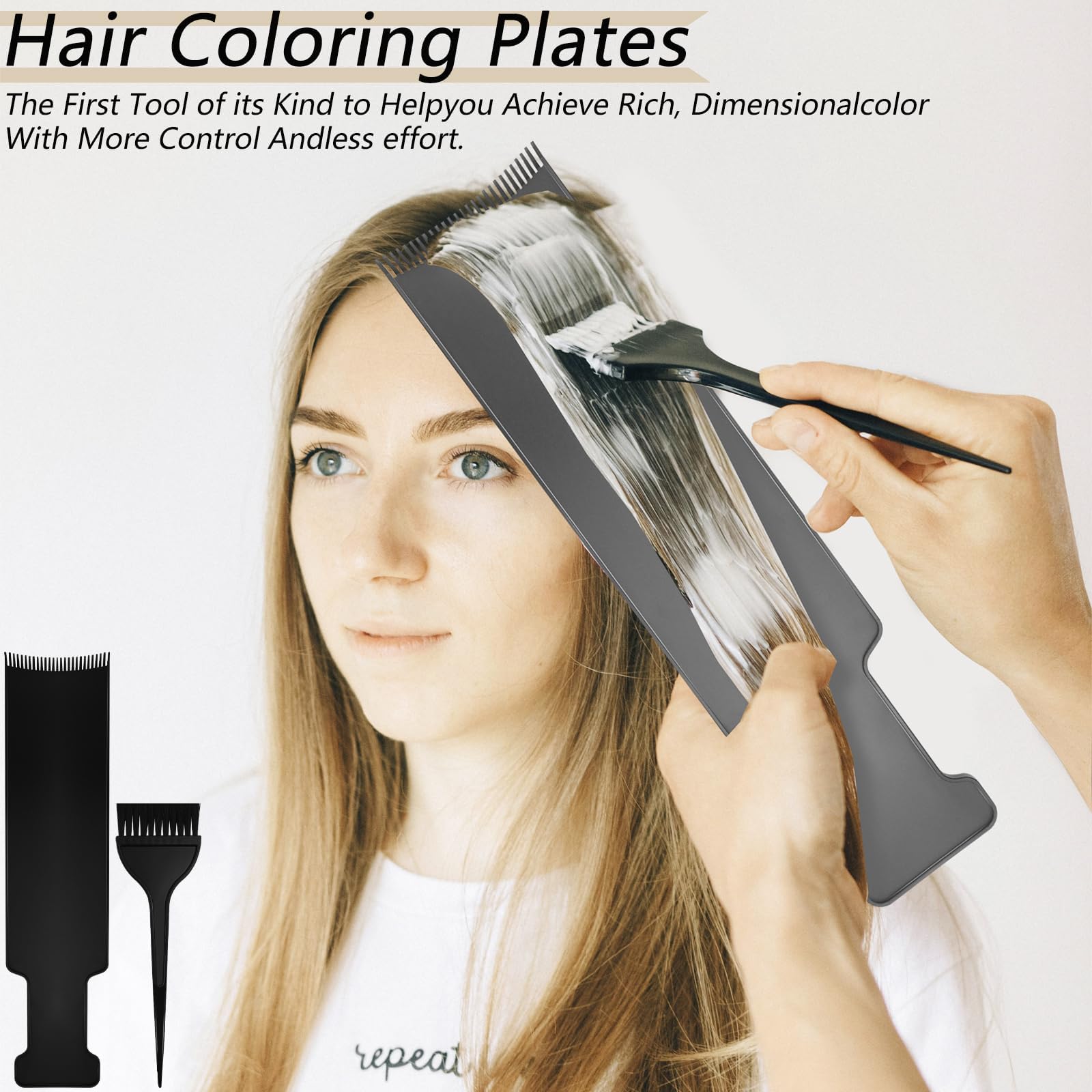 4PCS Hair Colour Comb,Hair Colour Brush, Hair Dye Brush Balayage Board for DIY Coloring, At-Home Salon Quality Hair Dye Application Tools with Multiple Brushes 3