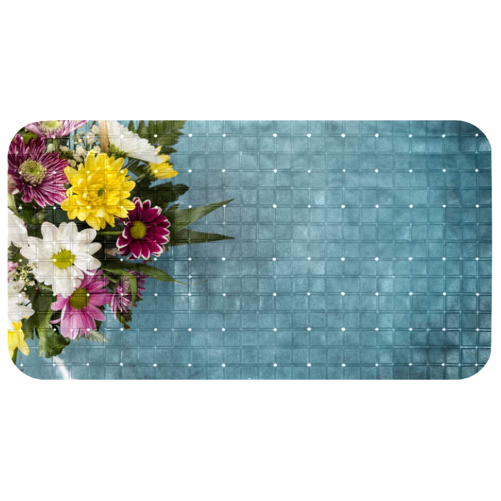 Alfombrilla de ducha antideslizante para suelo de baño familiar Bennigiry, azul