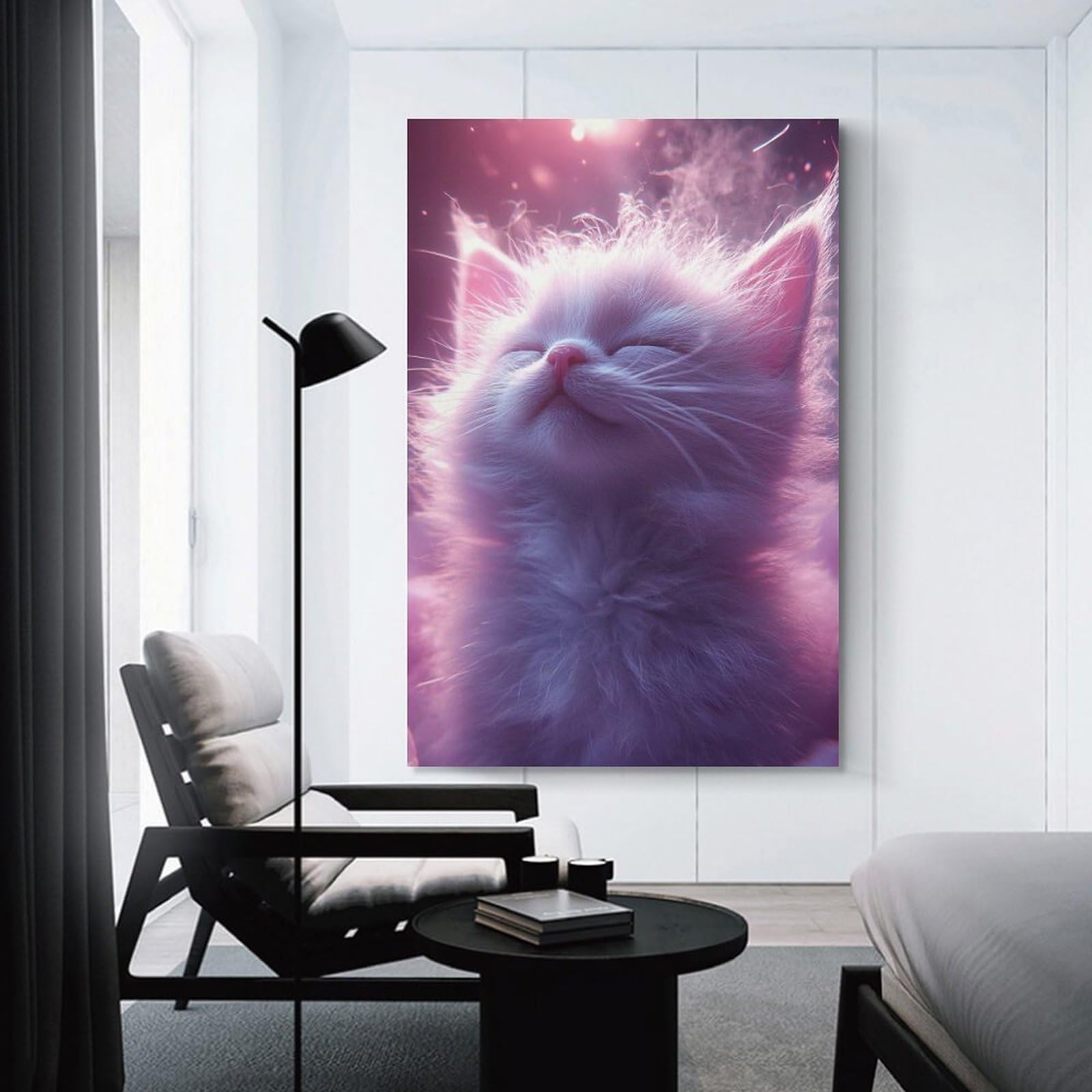 Junmoney Wall Picture Print Dreamy Kitten Portrait, 08x12inch(20x30cm), for Entrance Walls, Hall Decor Or Foyers, A Neat Decor Update for Hallways