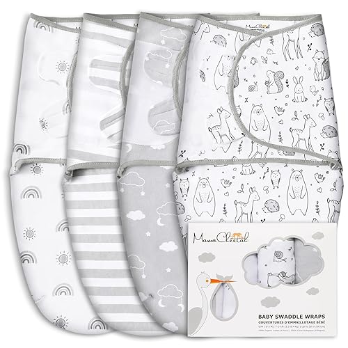 Mama Cheetah Saco de dormir prematuro, saco de dormir de algodón orgánico, manta para envolver al bebé prematuro, pañales fáciles para bebés