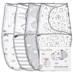Mama Cheetah Preemie Swaddle Sack, Organic Swaddling Sleep Sacks for Preemies, Preemie Swaddle Blanket Wrap, Easy Swaddles for Premature Baby Boy Girl 4-7 lbs, Newborn Essentials, 4-Pack, Grey