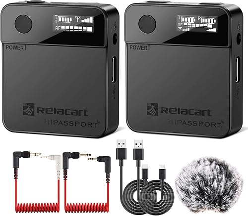 Wireless Lavalier Microphone System, 2.4GHZ Mini Wireless Lapel Microphone with 