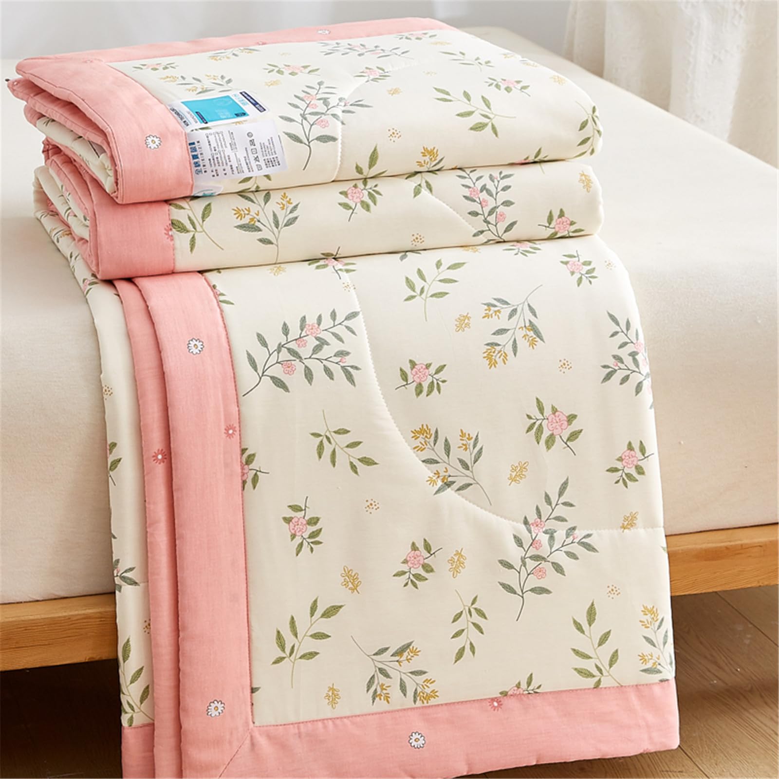 Odot Quilted Bedspreads Single Double King Size, Reversible Summer Quilted Throw Blanket for Sofa Bed, Soft Lightweight Cotton Bed Coverlet Throw (Plant,200x230cm)