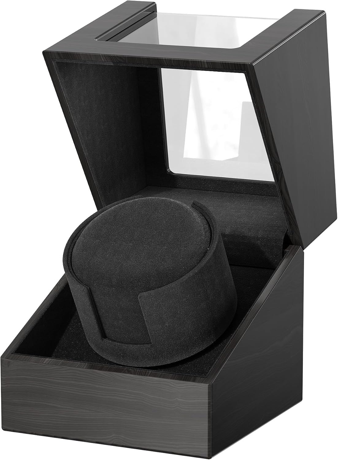 Racokky Watch Winder for Automatic Watches, Anti-Magnetic Single Watch Winder Box for Rolex, Luxury Wooden Case, Quiet Japanese Motor, Soft Velvet Pillow, Battery or Type-C, Premium Gift for Men