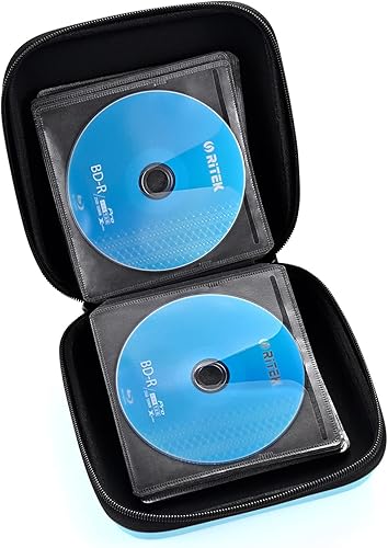 Miniatura 29 de Funda para DVD, estuche de CD EVA, organizador de almacenamiento, portátil, protector de DVD, soporte para billetera para coche