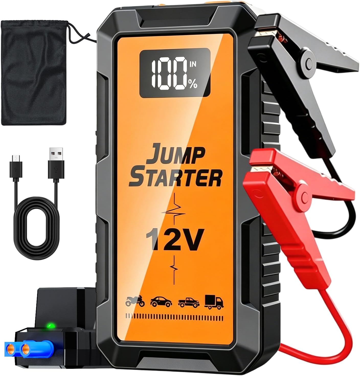 Jump Starter 3000A - Battery Jumper Starter Portable for All Gas/12L Diesel