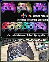 Vista 2 de Wzuiсov RGB Game Controller with Phone Mount - for Switch, iOS/Android, PC, TV Box & Tesla via Bluetooth/USB-C Wired (USB-A Adapter Included)