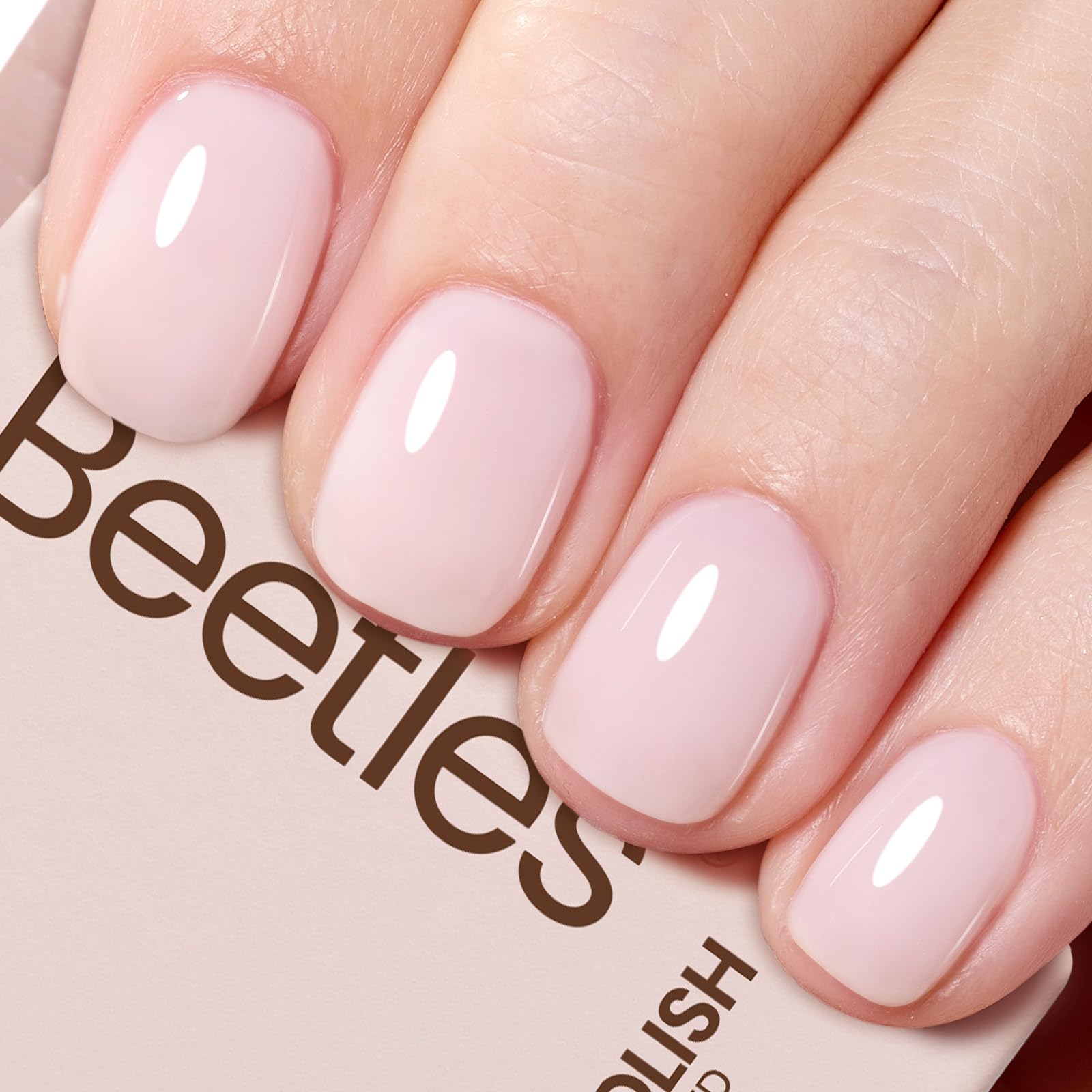 Beetles Milky Pink Gel Nail Polish, 15ml Nude Pink Jelly Neutral Color Polish Set Translucent Sheer Gel Nail Concealer Soak Off Uv LED Nail Lamp French Nail Art Gifts for Her Women