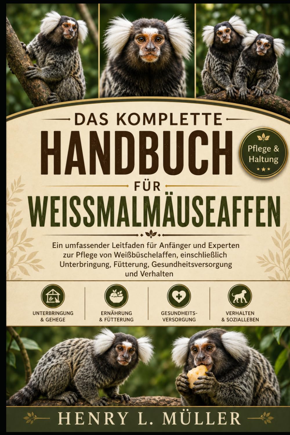 DAS KOMPLETTE HANDBUCH FÜR WEISSMALMÄUSEAFFEN: Ein umfassender Leitfaden für Anfänger und Experten zur Pflege von Weißbüschelaffen, einschließlich ... Training, Gesundheitsversorgung und Verhalten