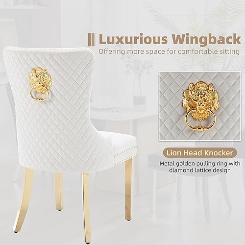 Miniatura 6 de Juego de 2 sillas de comedor de terciopelo, sillas de comedor tapizadas, sillas modernas de mediados de siglo con respaldo copetudo de enrejado de