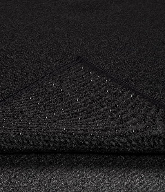 Yogitoes Manduka Yoga Towel for Mat Nonslip and Quick Dry for Hot Yoga with Rubber Bottom Grip Dots 72 Inch Long Onyx Thin and Lightweight (262023001)