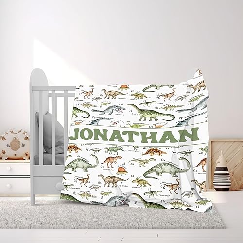 Miniatura 8 de Manta personalizada de dinosaurio Triceratops para niños, manta personalizada de cara de dinosaurio, añade tu manta de fotos, regalos de dinosaurio