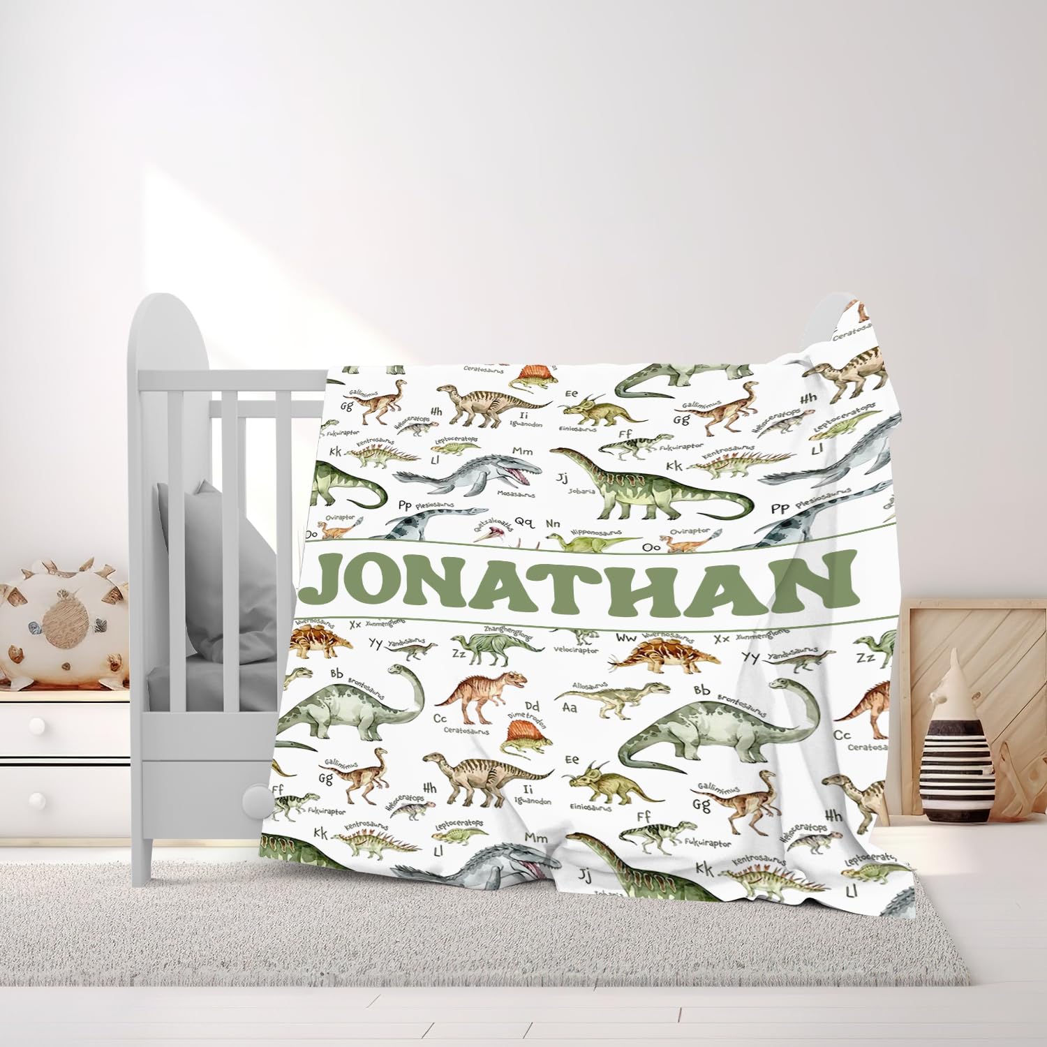 Zocoshi Dinosaur Fleece Blanket – Cozy Blanket with Dinosaur Species Print for Kids & Dino Enthusiasts