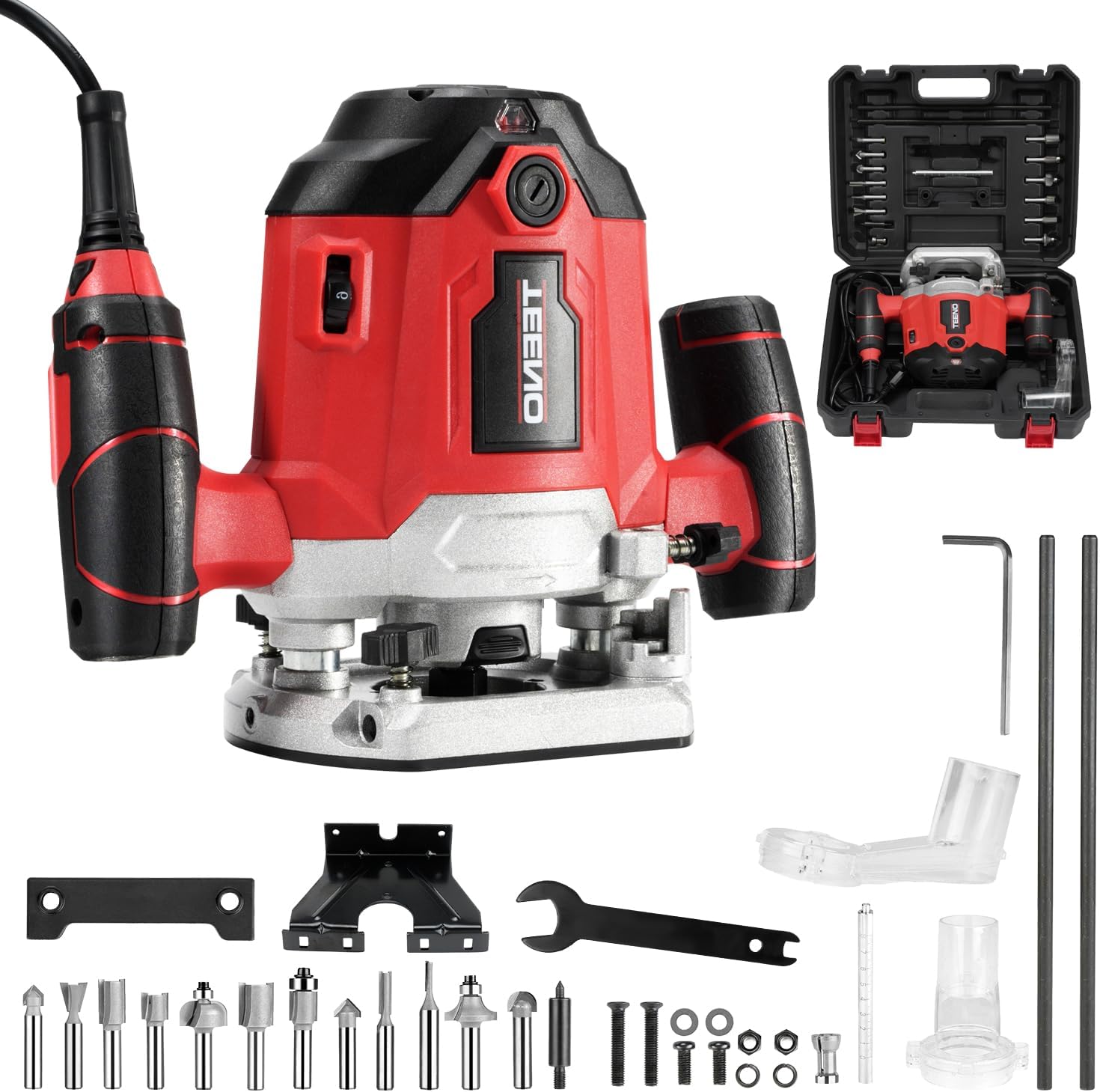 Fresatrice Verticale DEWINNER 1200W - Con Set Di 12 Frese Per Legno, Velocità Variabile 16000-30000 Giri/min - Foto 2