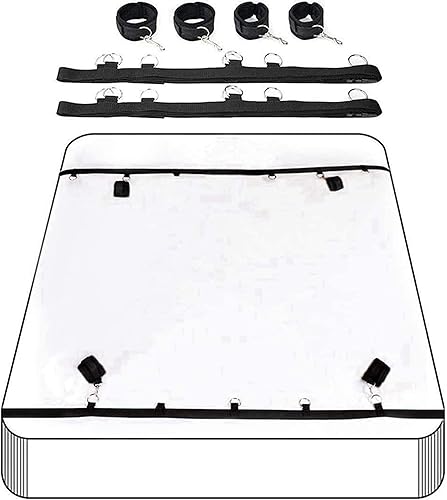 Sujeciones para tobillos y barra de muñeca, tamaño King, restricciones de cama, sexo con servidumbre para adultos, juego sexual, amarres para