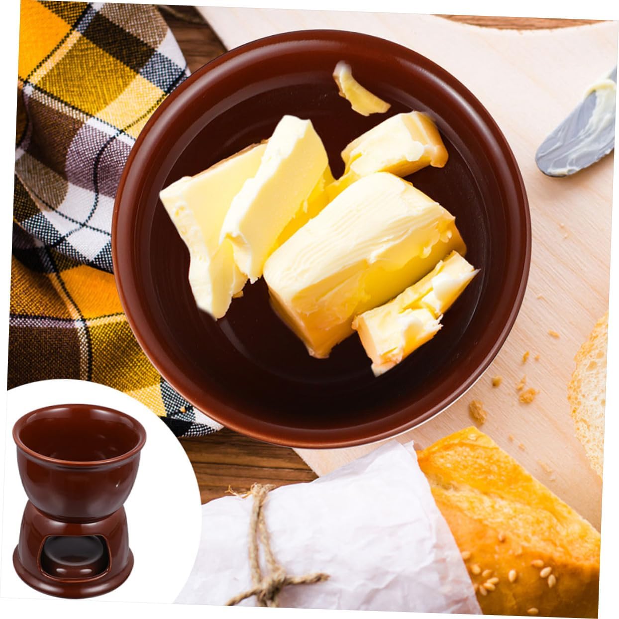 STOBAZA 2pcs Chocolate And Cheese Melting Fondue Pot Ceramic Dessert Candy Melts Melting Pot For Cafes And Christmas Housewarming Dinner Parties