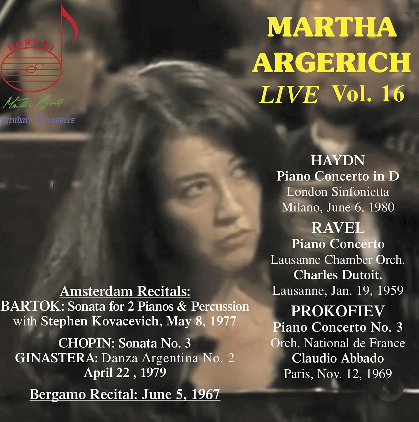 Martha Argerich Live, Vol. 16: Haydn, Prokofiev, Ravel, Amsterdam Recital 1979 & 1977, Bergamo Recital 1967