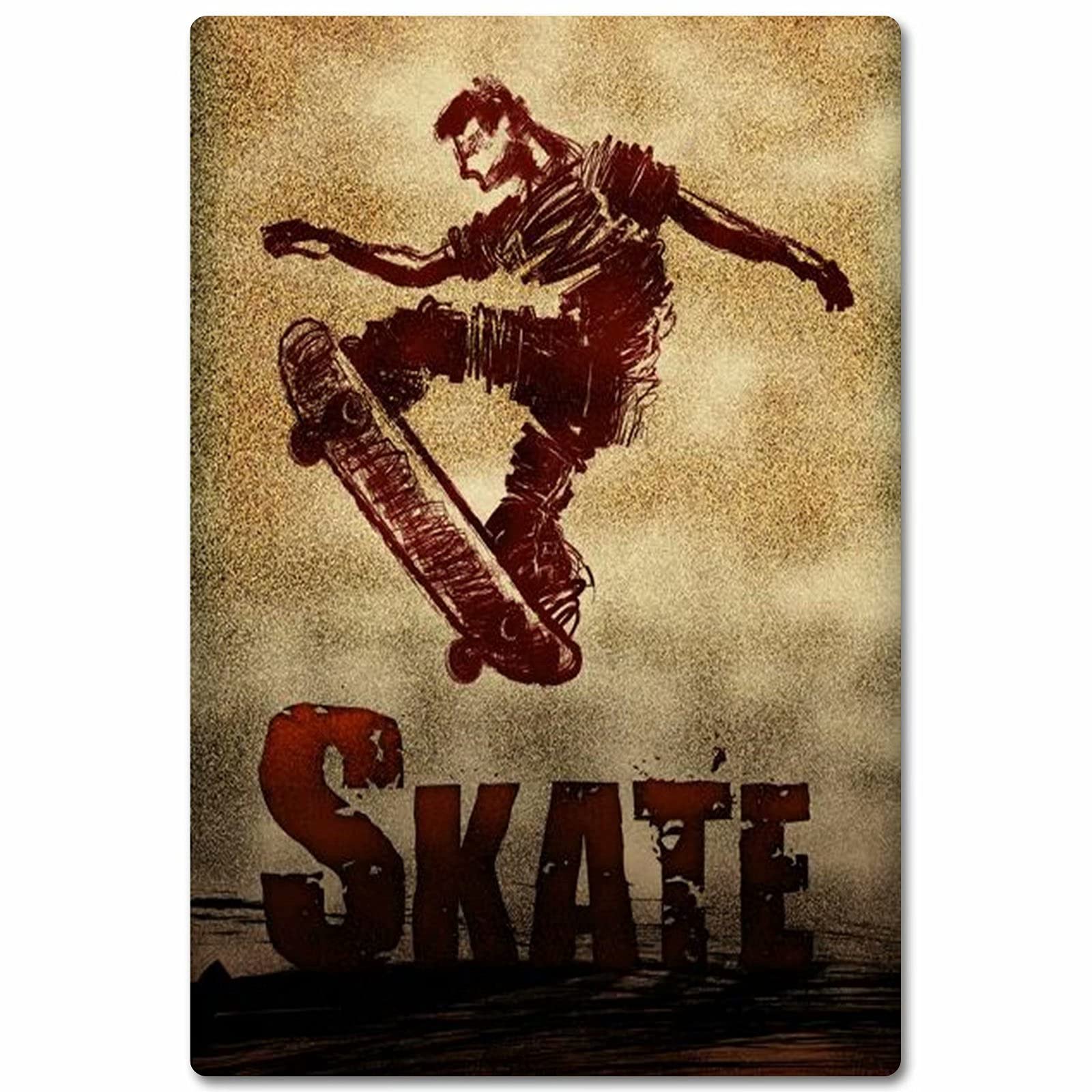 FJQWKLF Skateboard Junior Metal Signs Wall Decor Skateboard Shop Posters Skateboard Lovers Home Decor Club Decor Plaque 8x12 Inches