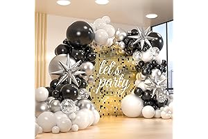 Chic Black and Silver Balloons Arch Kit