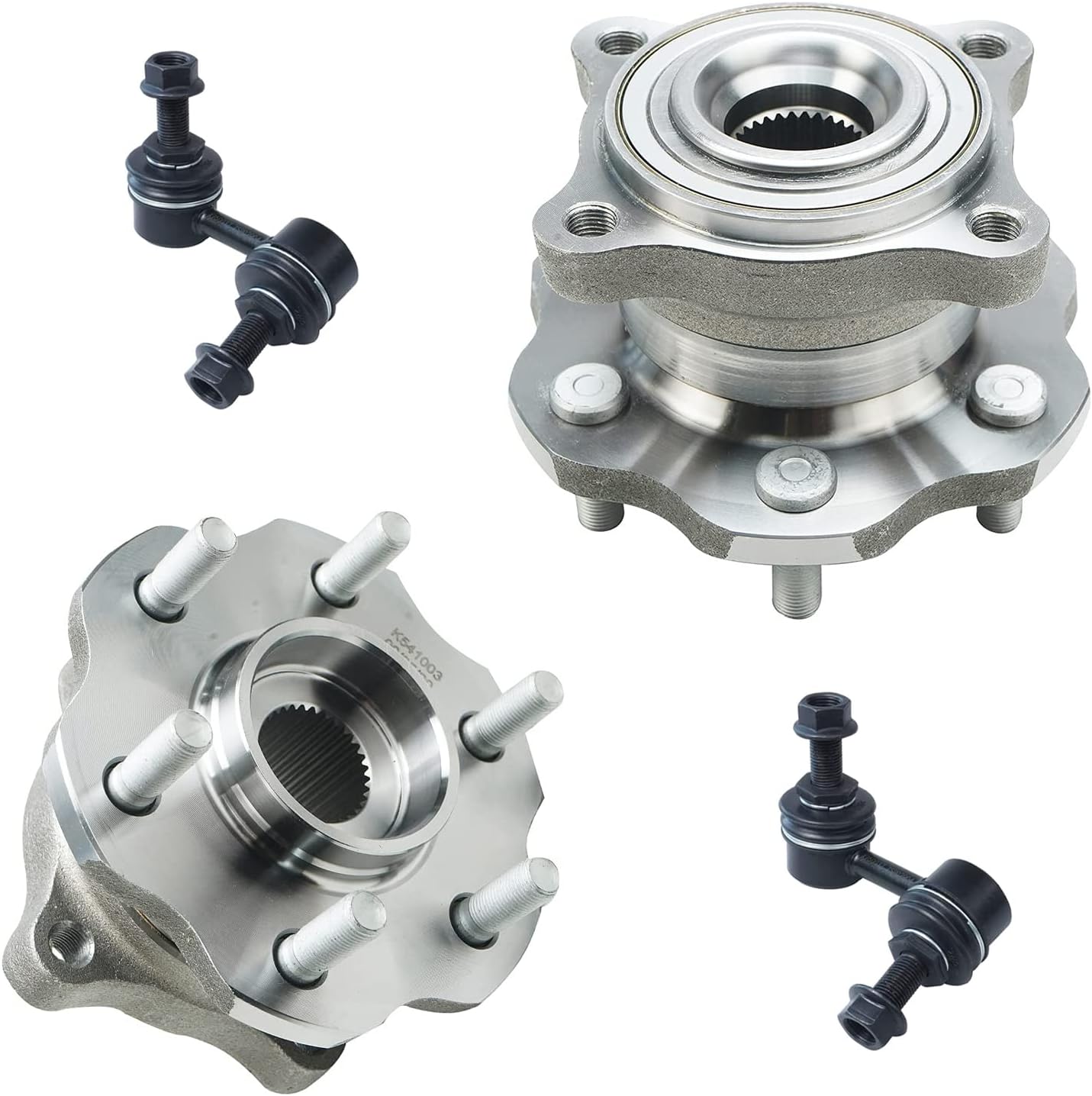 Detroit Axle - Rear 4pc Wheel Bearing Hubs for 05-12 Nissan Pathfinder, 05-08 Armada, 2 Wheel Bearing & Hubs 2 Stabilizer Sway Bars 2005 2006 2007 2008 Replacement