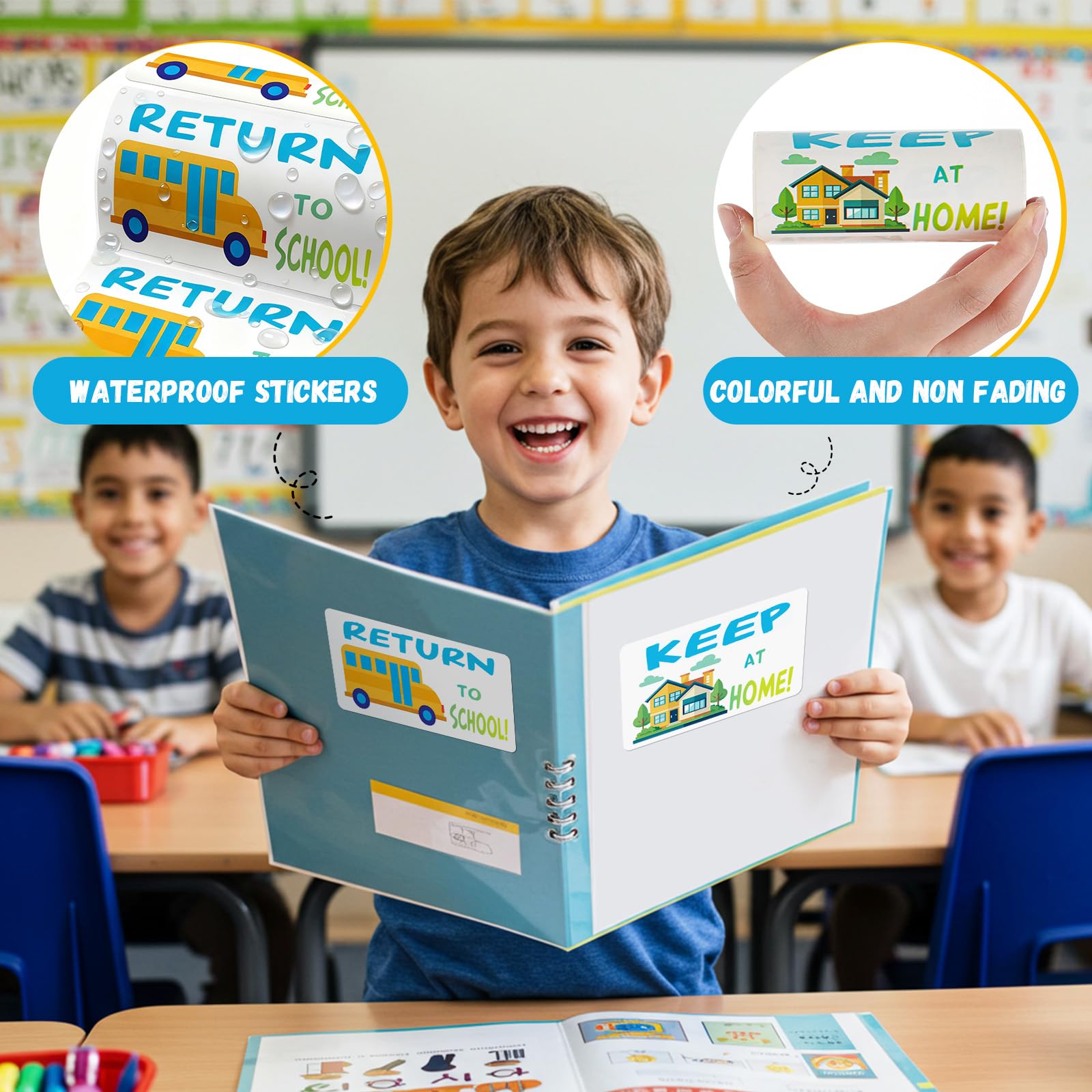 Henoyso Lot de 200 rouleaux d'étiquettes autocollantes pour dossier de devoirs et de dossiers à garder à la maison, pour la rentrée scolaire, durables, ne se décolorent pas, pour salle de classe et