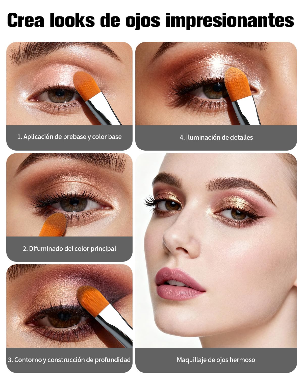 EIGSHOW Pincel aplicador de imprimación de sombra de ojos para mezclar, corrector, herramientas profesionales E828