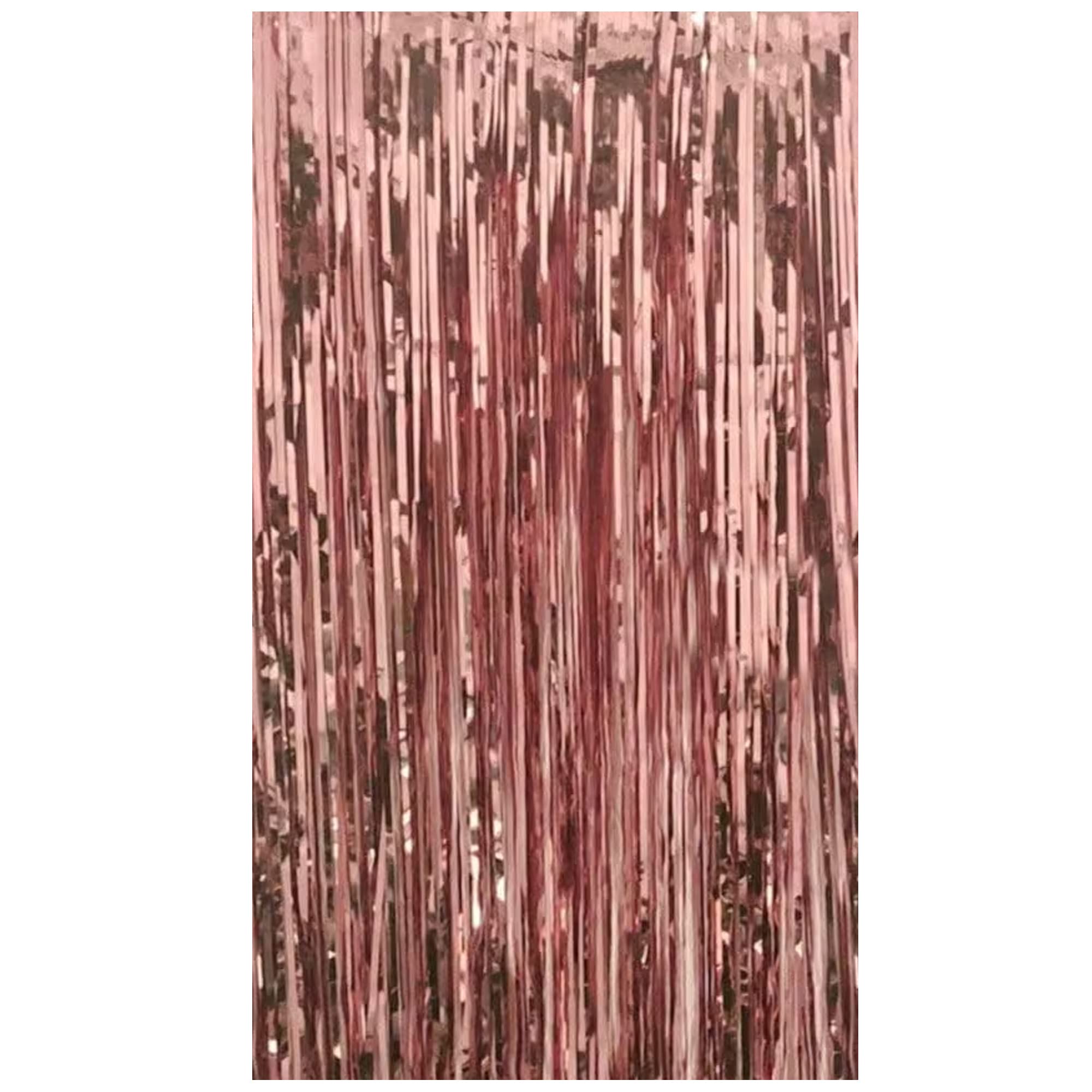 Metallic Tinsel Curtain Rose-Gold Fringe Curtain 1M x 2M 6 Pack Shimmer Curtain For Party Photo Booth Props Birthday Wedding Engagement Door Window Wall Hanging Decoration