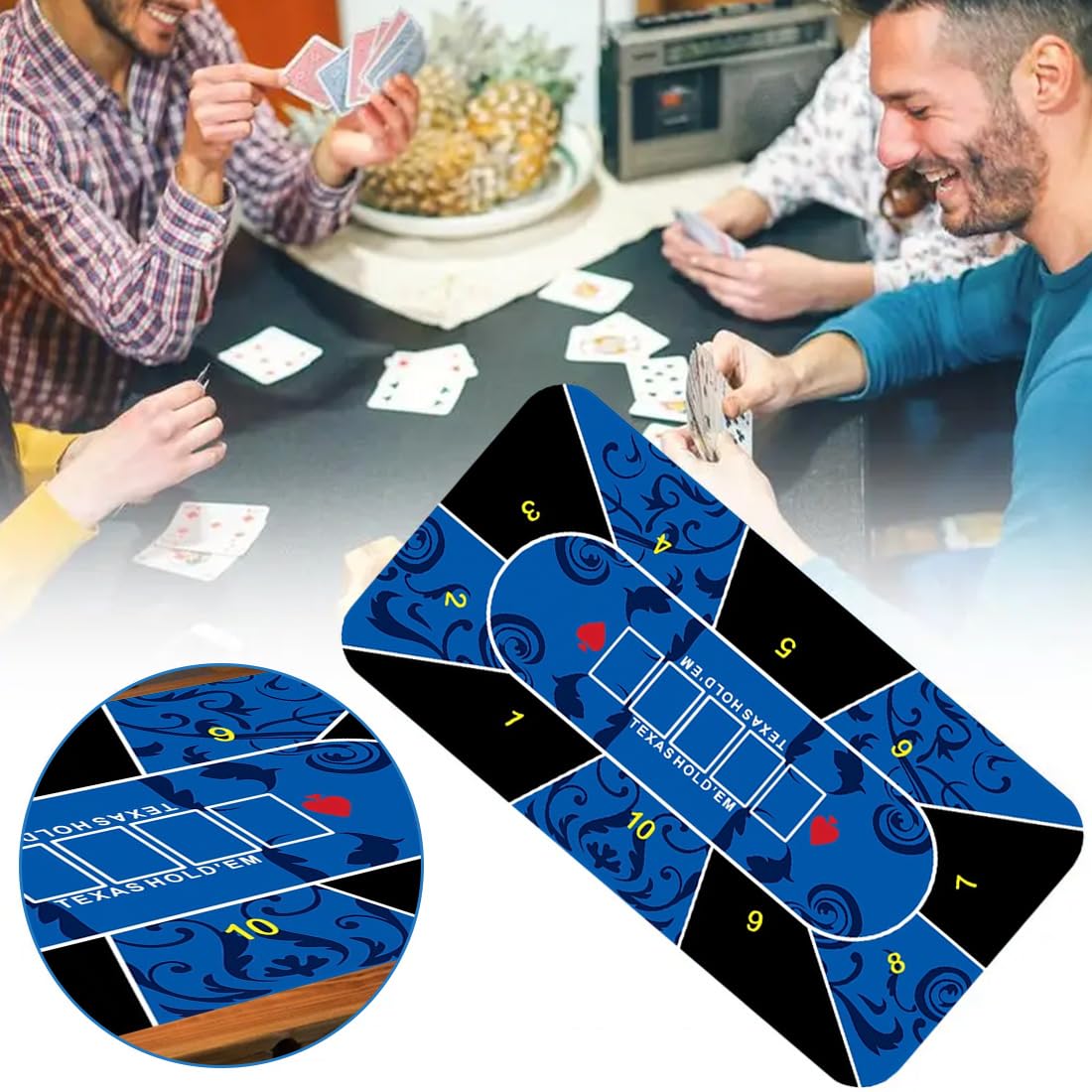 Tapete De Póquer Plegable 120 X 60 Cm, Tapete Para Juegos De Cartas Con Bolsa De Transporte, Mantel De Mesa De Póquer Impermeable Para Juegos De Póquer, Sala De Póquer, Rectangular