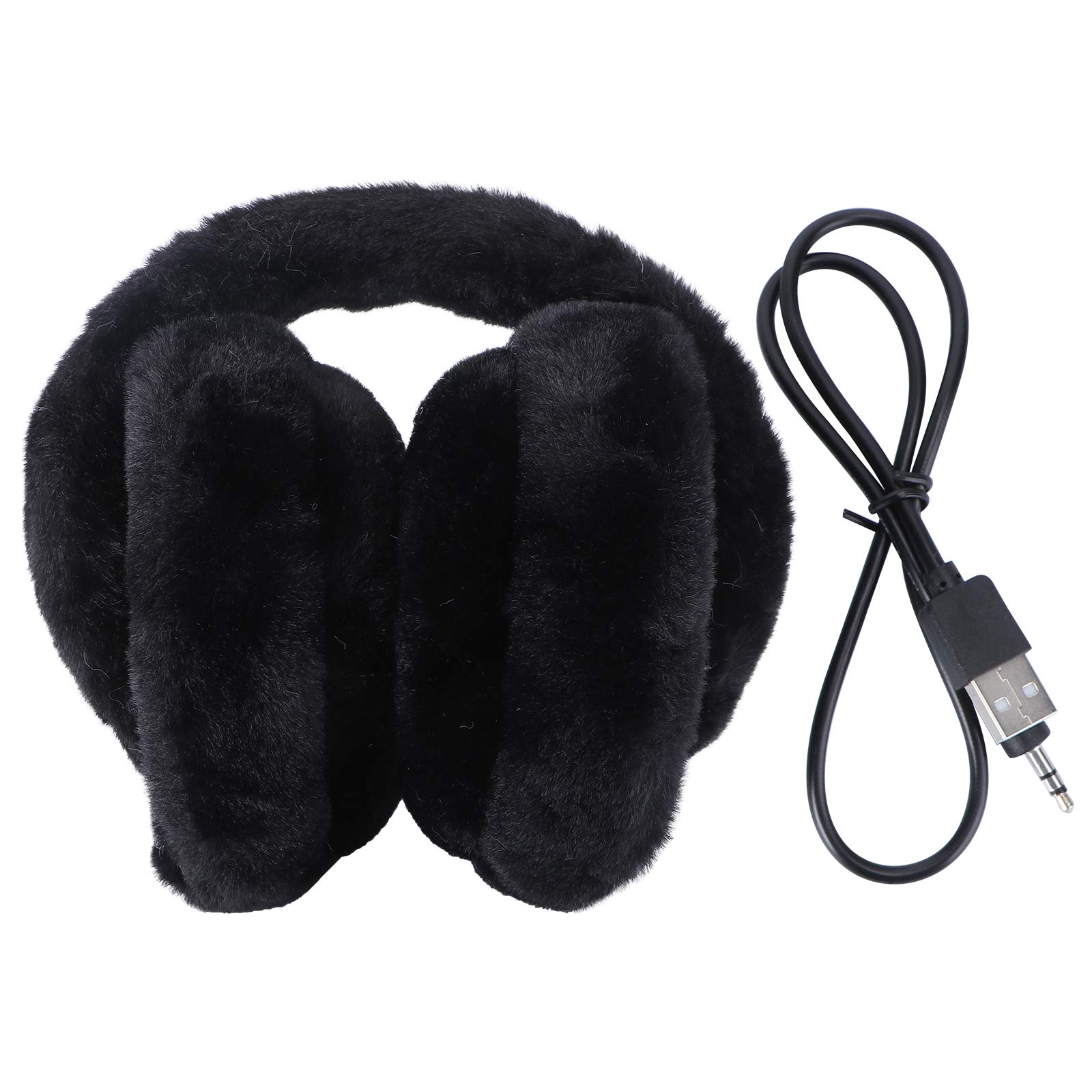 Theaque Unisex Black Wireless Earmuffs, Headphones Warmer Ear Muffs,Wireless Headphones Earmuffs Built-In Hd Speakers And Microphone Foldable Suitable For Men, Women Outdoor Sports And Travel