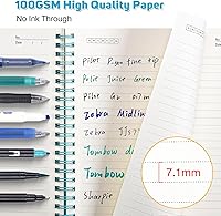 Vista 5 de Spiral Notebook, 6 Pack Notebooks College Ruled with Pockets, B5 Lined Spiral Journal Notebook, 480 Perforated Pages 100gsm Thick Paper, Cute