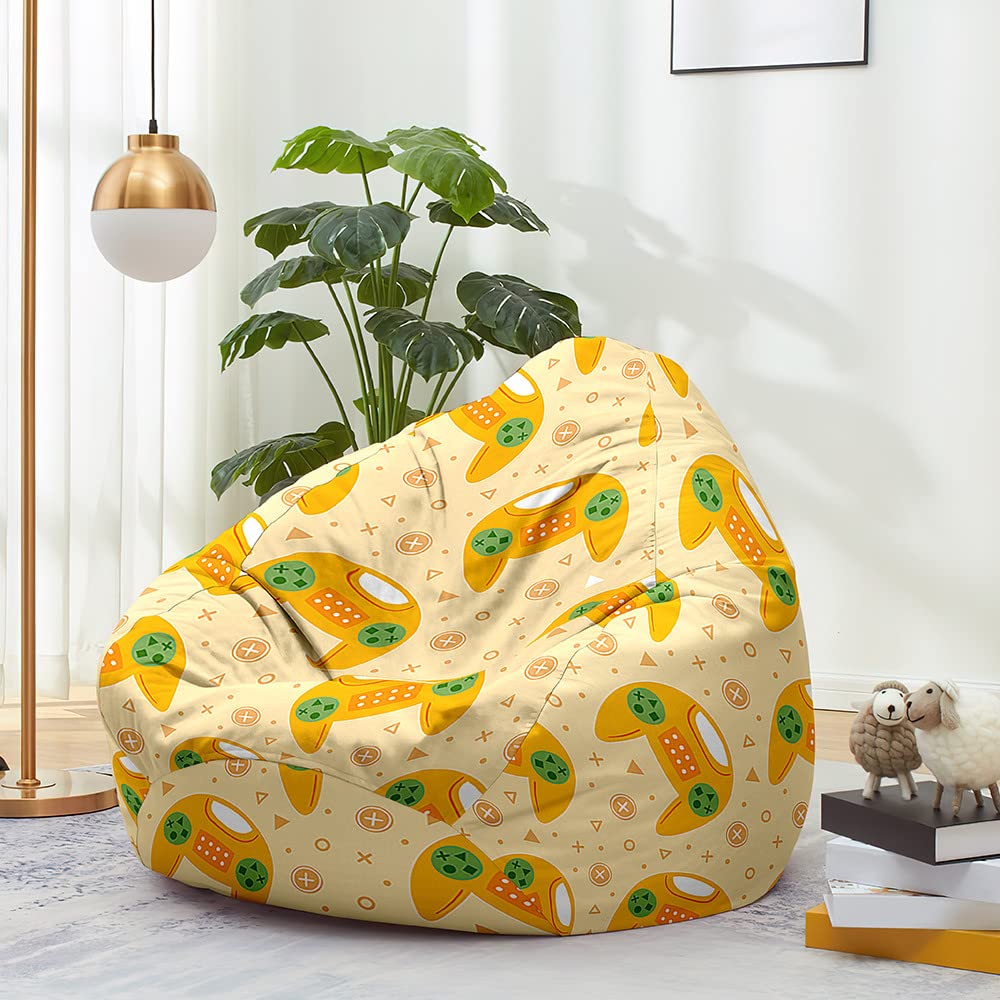 Pouf Géant Sans Remplissage 100x120cm - Sac Haricot Pour Chambre Ado, Rangement Jouets, Thème Football
