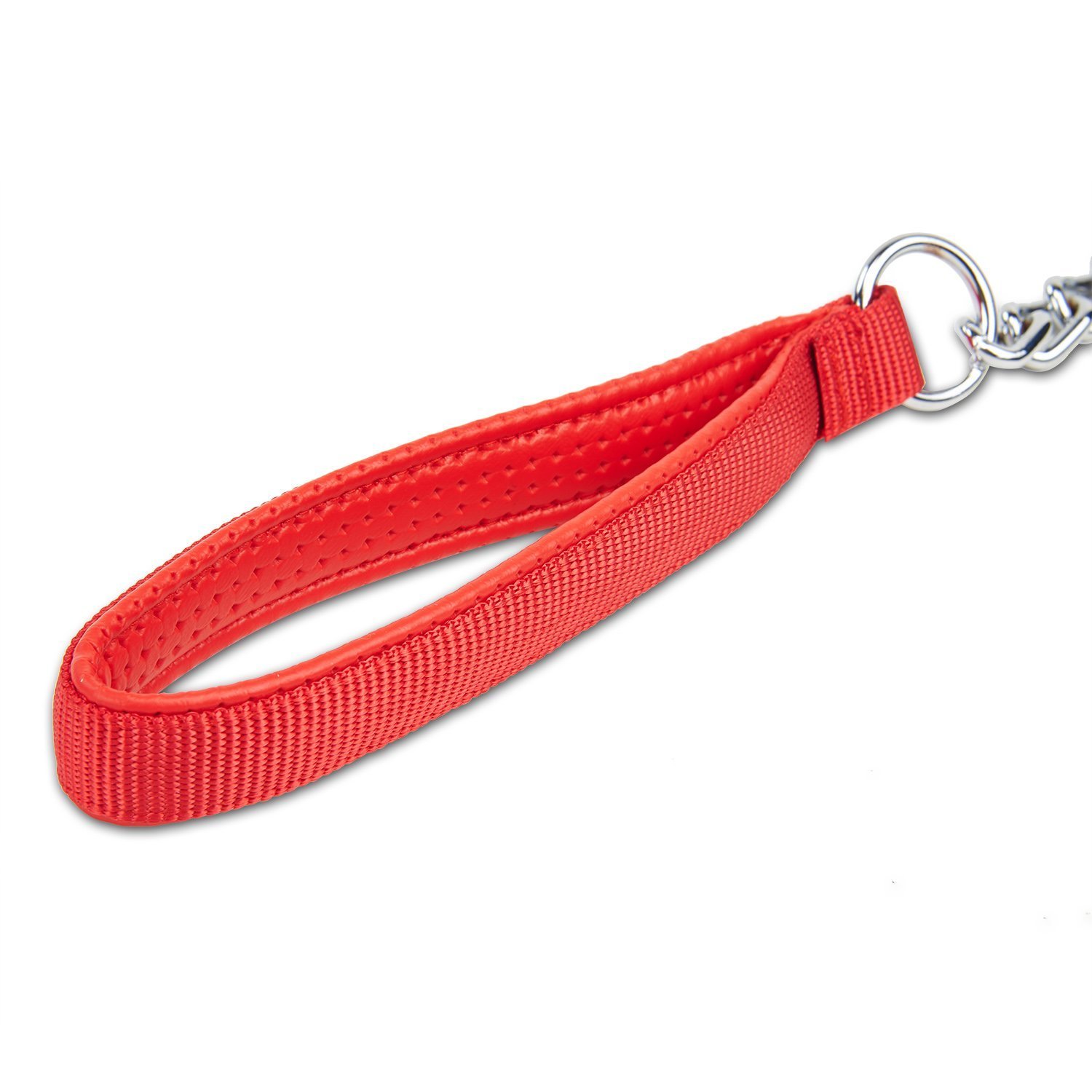 Pet Chain Lead Leash Red Strap Heavy Duty Training Lead with Padded Handle (3 MM/4')