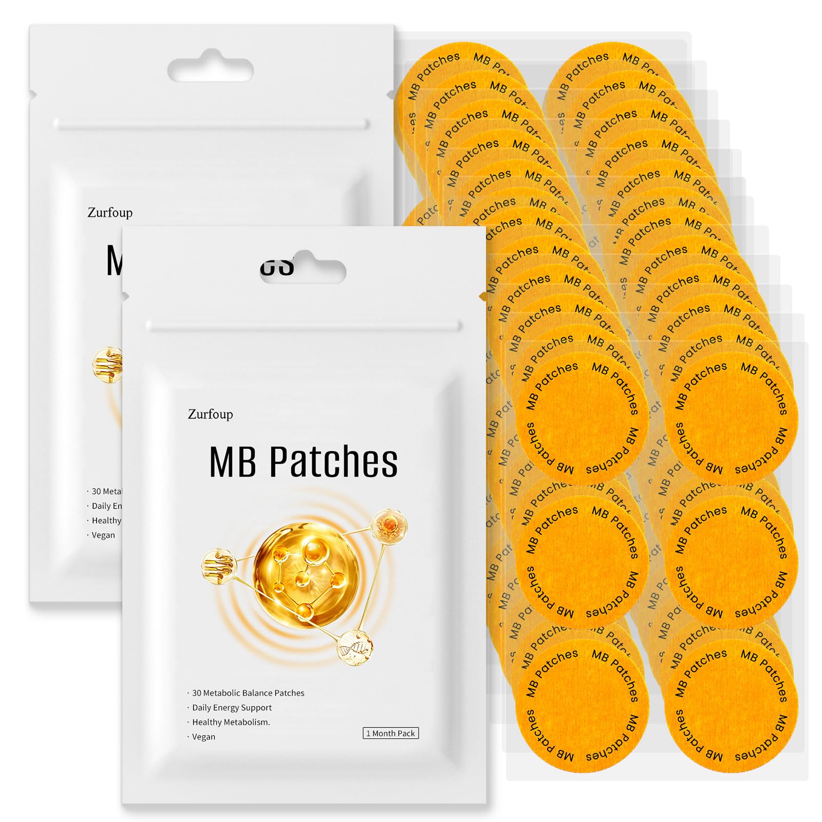 MB Patches Balance Patch with Bitter Orange,Orange Peel,Grapefruit, and Green Tea，Vegan,Suitable for Men and Women's Body Care Patches,Can be Applied to Various Parts of The Body (60PCS)