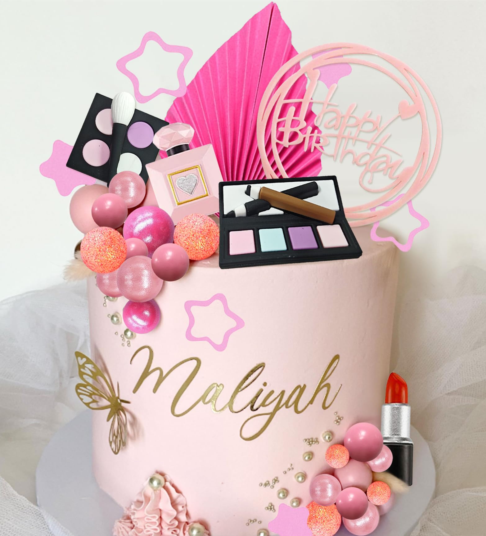Decorazione Torta Compleanno Regina – Set Con Rose Rosse, Corona, Farfalle E Foglie Oro Per Tema Royal