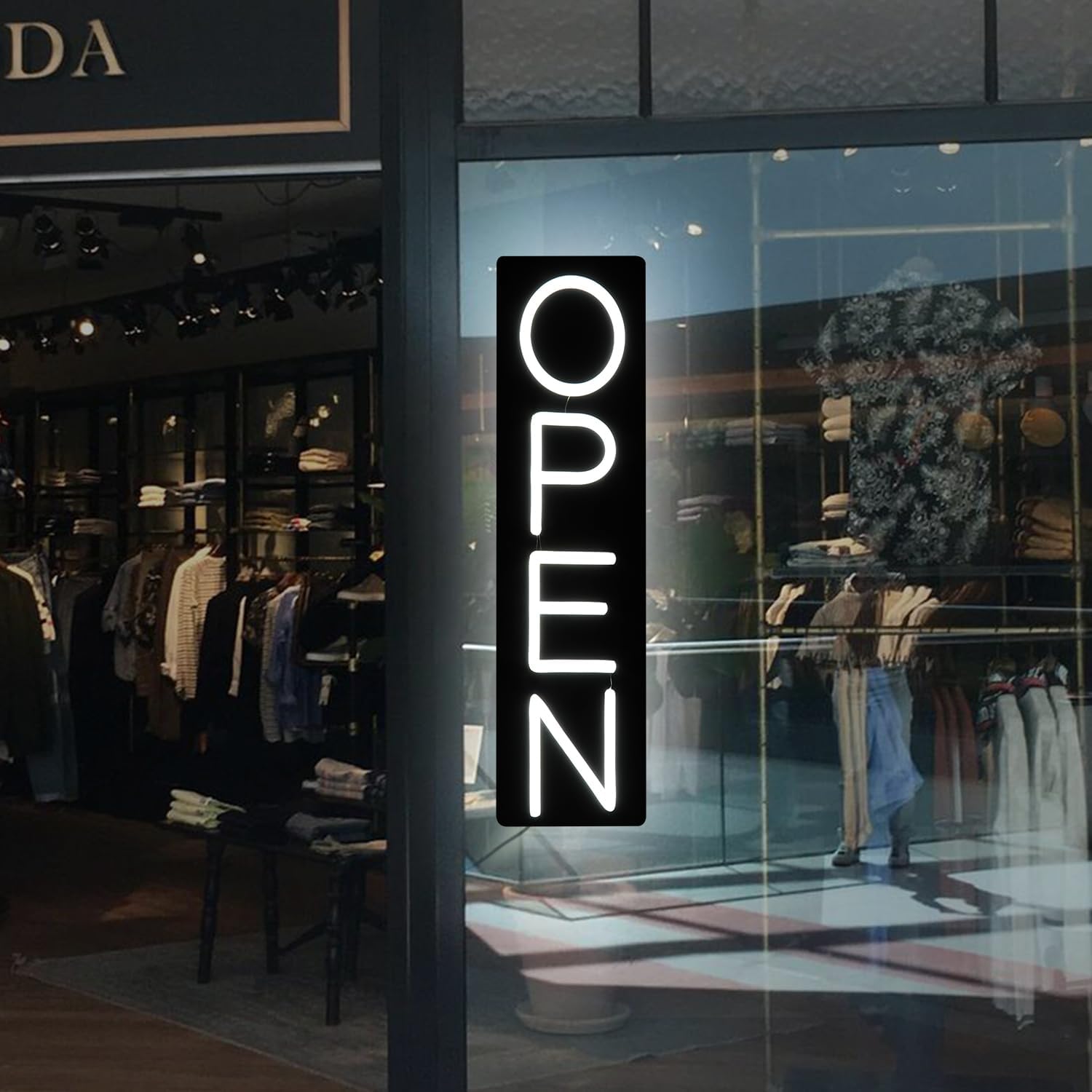 Open Signs for Business 12V/2A Ultra Bright LED Neon Open Sign 16 Inch Lighted Open Sign Electric Light Up Open Sign for Business Storefront Window Glass Door Retail Shop Store Bar Salon Restaurant,Vertical White White-Vertical 16 Inch