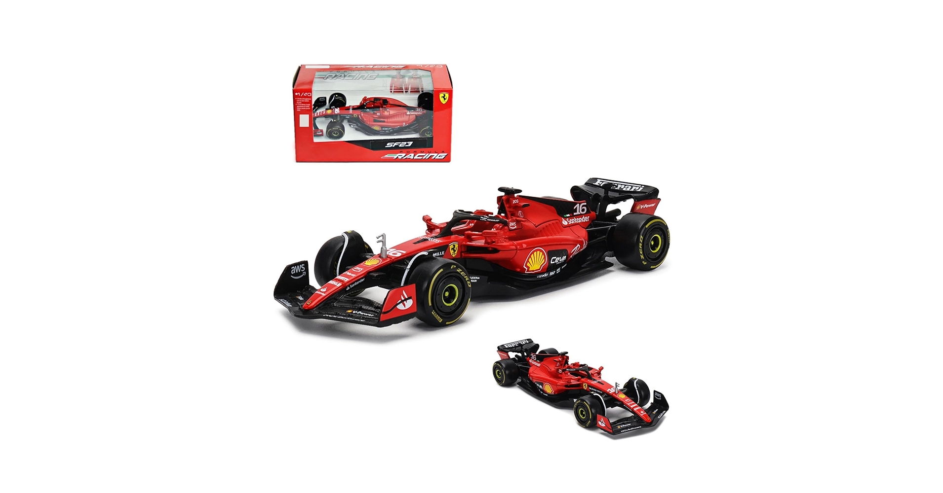 フェラーリ SF23 1/43 Amazon.com: HTLNUZD 2023 1/43 SF23#16 Alloy Racing Car for