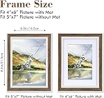5x7 Picture Frame Set of 6, Rustic Farmhouse Photo Frame, Display 4x6 with Mat or 5x7 Without Mat for Decorative on Wall Hanging and Tabletop Placement