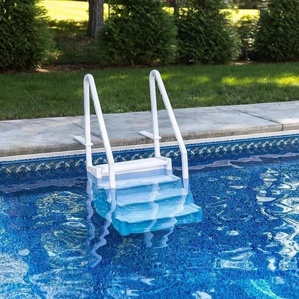 Escalera Blanca para Piscina Capacidad 350 lbs Riser 11 in miniatura 6