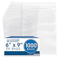 Vista 1 de Spartan Industrial - 1000 unidades de 6 x 9 pulgadas, 2 mil, bolsas de plástico con cremallera transparente con cierre de cierre resellable