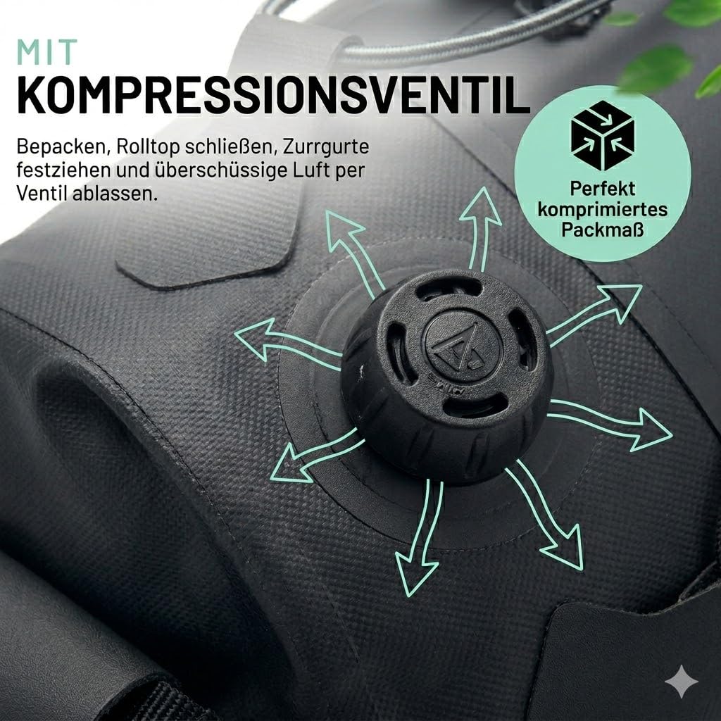 BIKEPACK Lenkertasche Fahrrad 9,5 L wasserdicht – Bikepacking-Rolle mit Innentrennung & Handyfach – Gravel, Rennrad, MTB, E-Bike