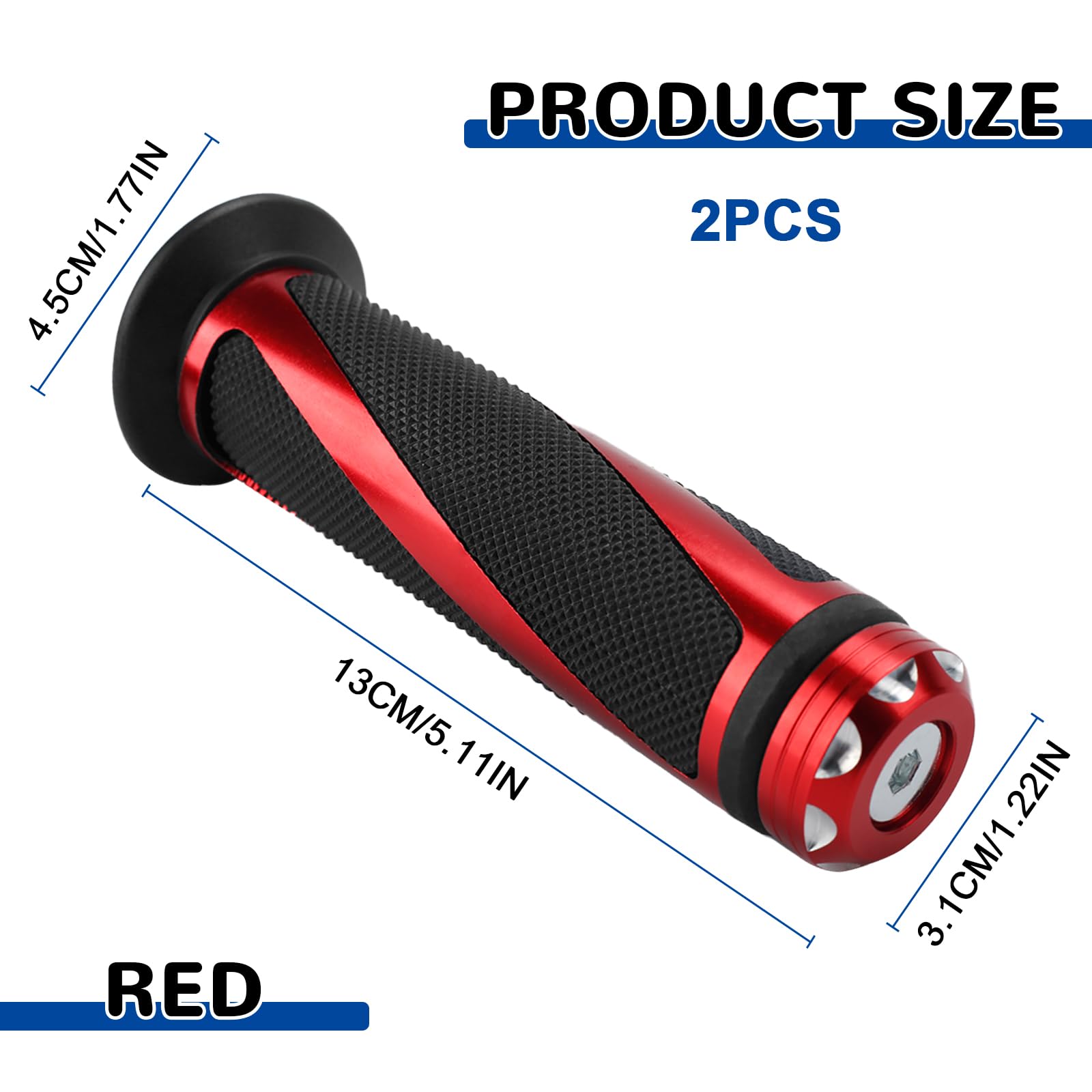 2PCS Motorcycle Handlebar Grips,22mm/24mm Motorbike Handlebar Rubber Grips,Non-slip Motorcycle Handle Bar Hand Grips,Bike Grips,Throttle Grip for Motocross Dirt Pit Bike Motorbike Grips — view 2
