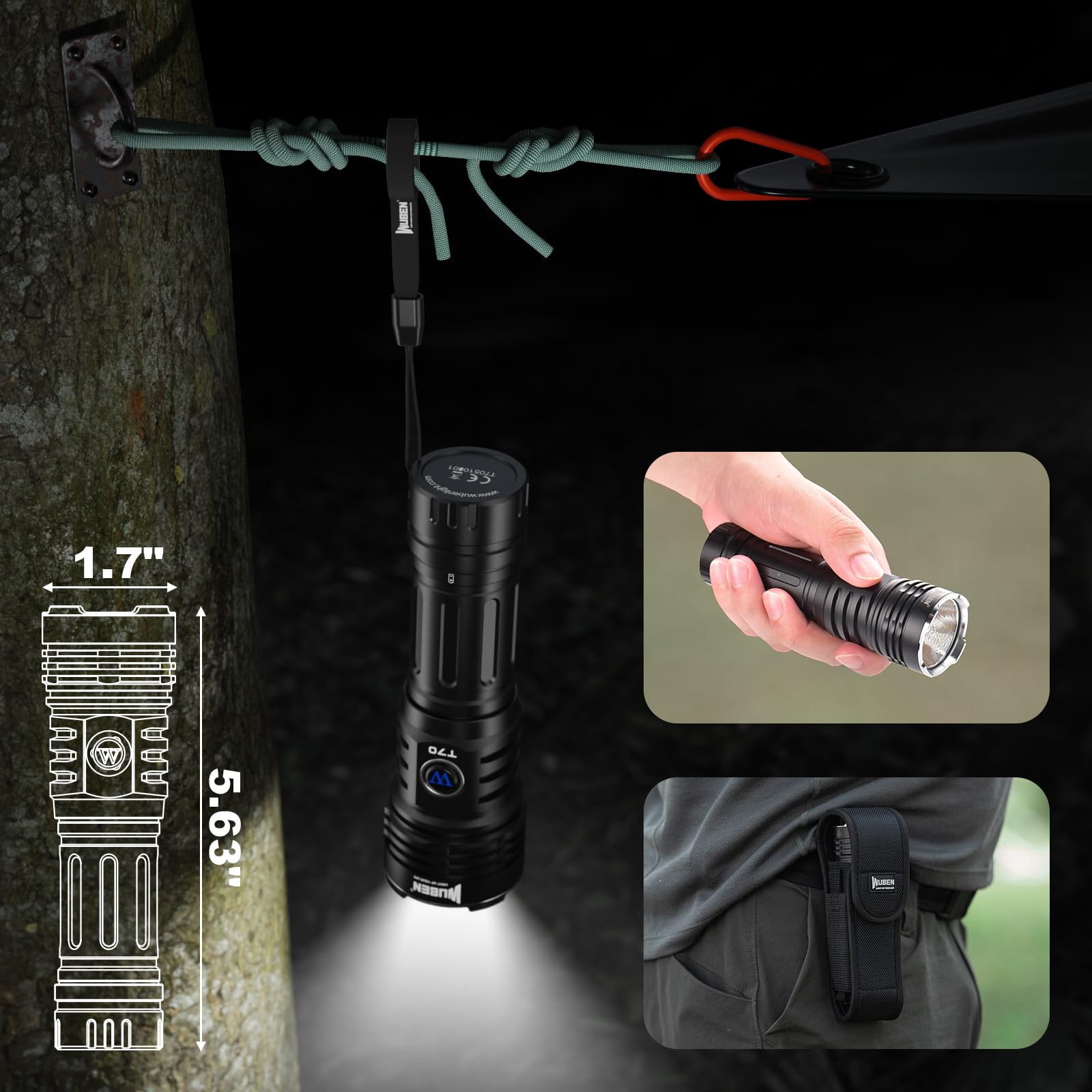 WUBEN T70 4200LM Type-C充電式 防水 PSE認証済電池付き Amazon.co.jp: WUBEN T70 懐中電灯 充電式 4200ルーメン 懐中電灯 強力