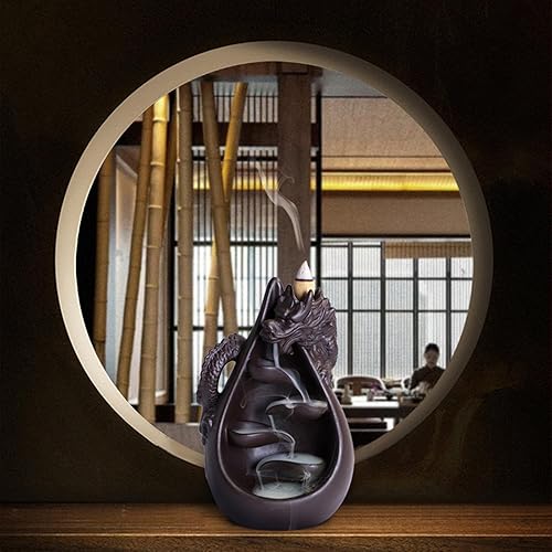 Miniatura 2 de Juego de quemador de incienso de cerámica con reflujo, soporte de incienso de reflujo en cascada con 45 conos, ornamen de aromoterapia, estatua de