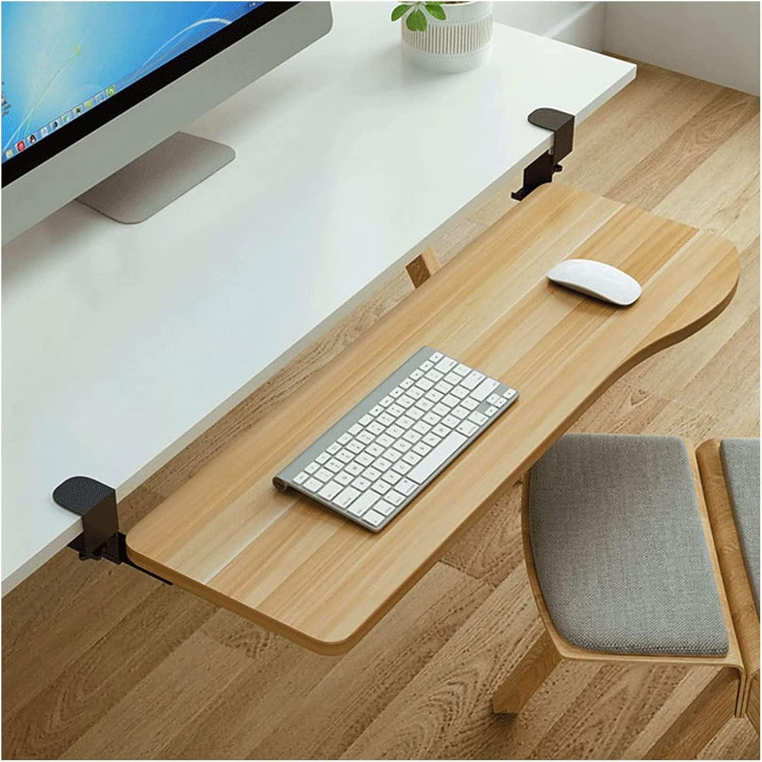Keyboard Tray Under Desk Platform for Keyboard and Mouse Clamp On