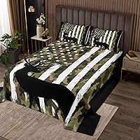 Vista 10 de Erosebridal Juego de edredón de alce tamaño Queen, juego de ropa de cama de animales de bosque de selva, juego de ropa de cama con silueta