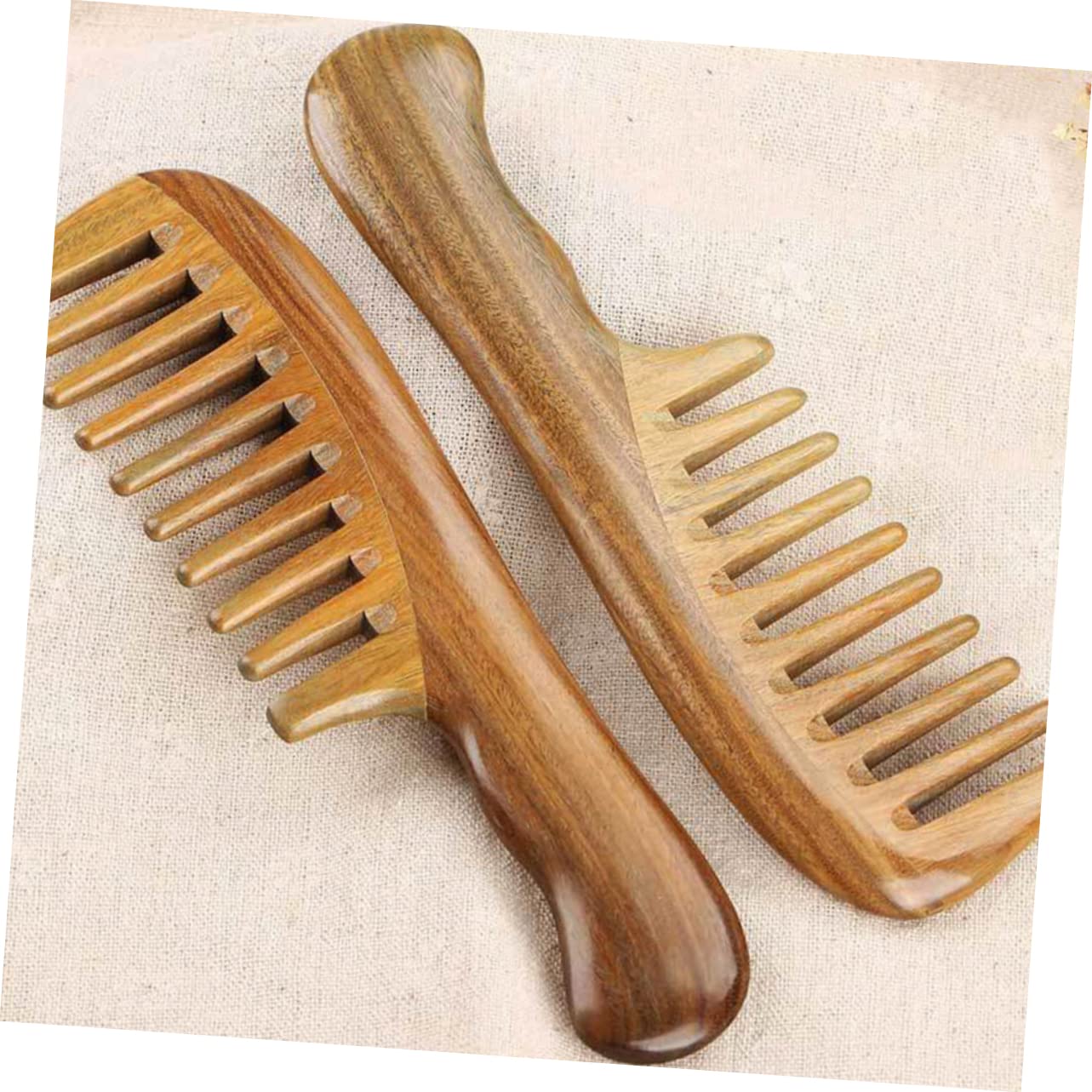 Peine De Masaje De Dientes Anchos Peine De Madera De Sándalo Natural Dientes Anchos y Para Peinar El Cabello