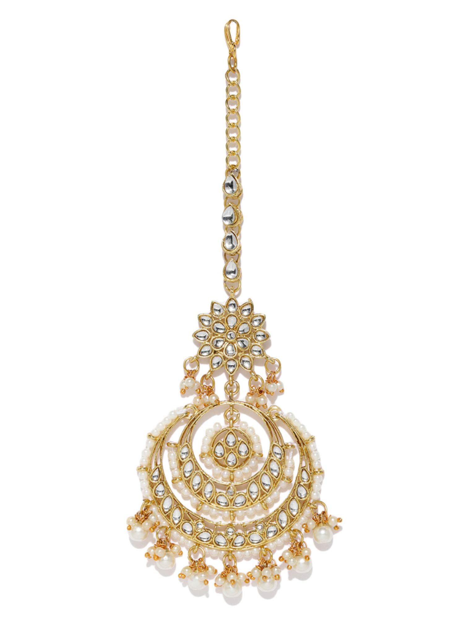 Zaveri Pearls Gold Tone Dazzling Kundan & Pearls Maangtikka for Women-ZPFK9405 (B084JSW8GC) Amazon Price History, Amazon Price Tracker