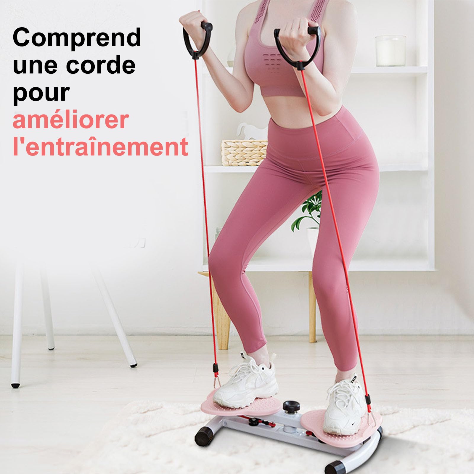 Disque de torsion de la taille, Exerciseur abdominal vertical avec station d'étirement pour massage des pieds, aérobic, exercice des hanches et de la taille, disques de torsion
